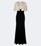 Roland Mouret Caped embellished gown