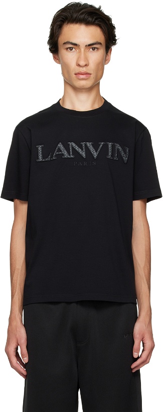 Photo: Lanvin Black Embroidered T-Shirt