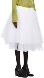 Comme des Garçons White Nylon Tulle Midi Skirt