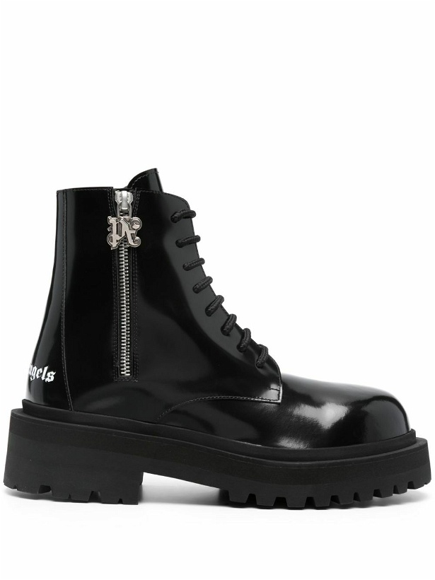 Photo: PALM ANGELS - Leather Combat Boots