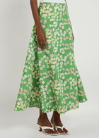 Bernadette Caswell Floral-printed Satin Midi Skirt Multi Print