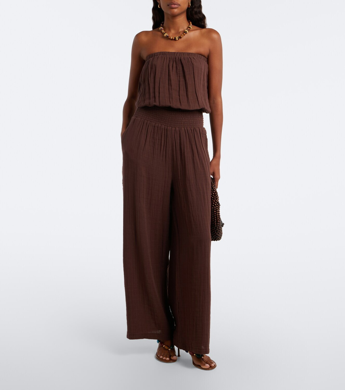 Melissa Odabash Naomie strapless cotton jumpsuit