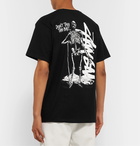 Stüssy - Slim-Fit Printed Cotton-Jersey T-Shirt - Black