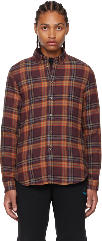 Photo: PS by Paul Smith Brown Gradient Check Shirt