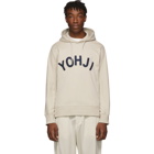 Y-3 Beige Letters Hoodie