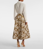 Markarian Marjorie floral brocade midi skirt
