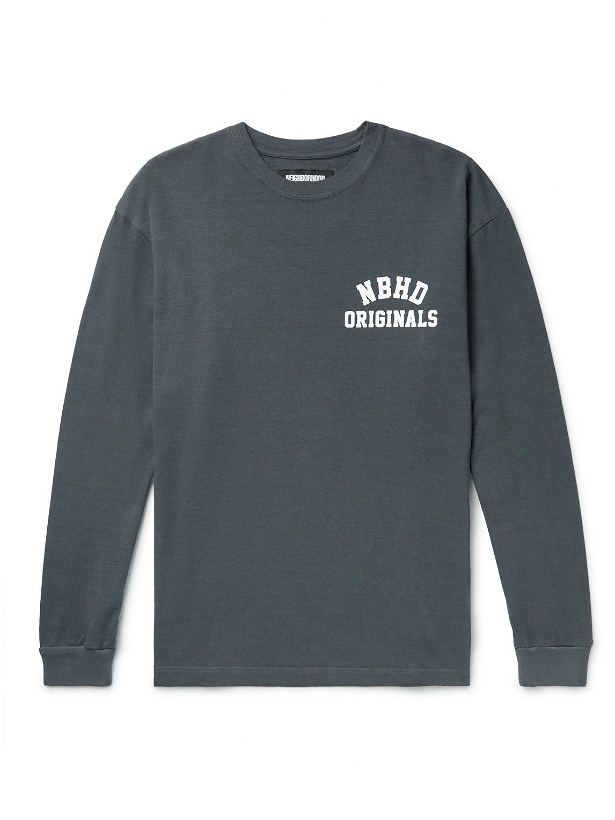 Photo: Neighborhood - Logo-Print Cotton-Jersey T-Shirt - Gray