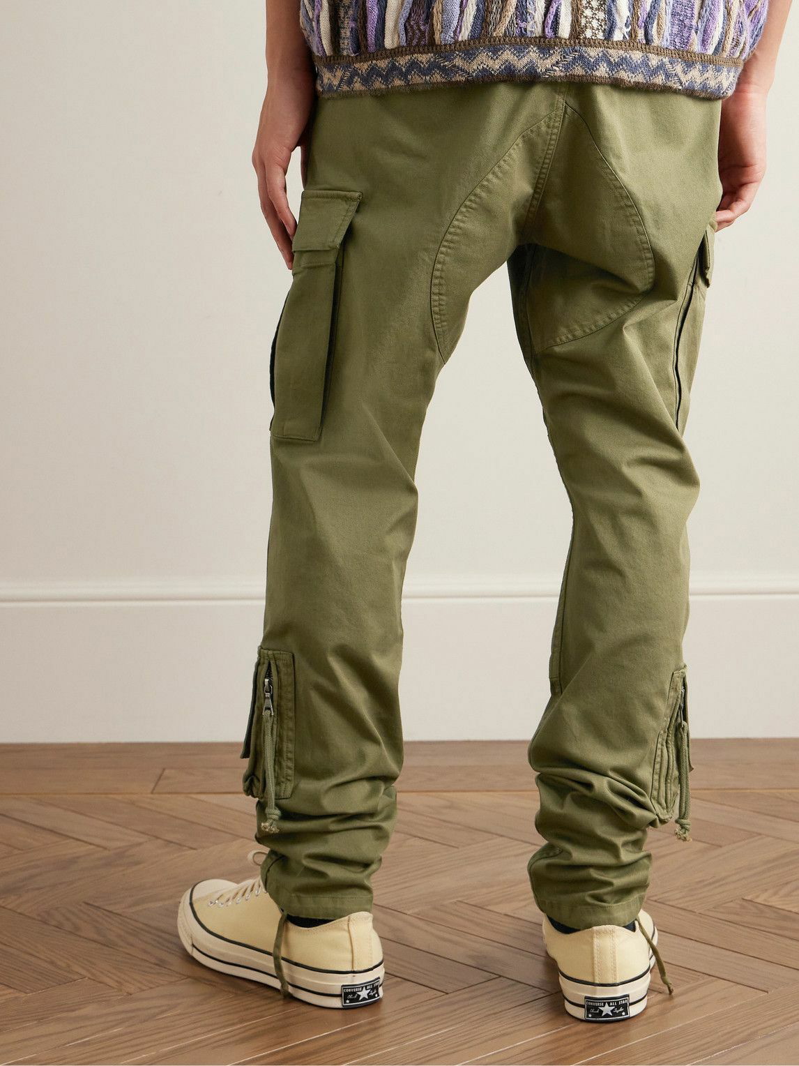 John Elliott - Tactical Slim-Fit Cotton-Blend Twill Cargo Trousers - Green
