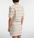 Veronica Beard Orville striped cropped cotton-blend jacket