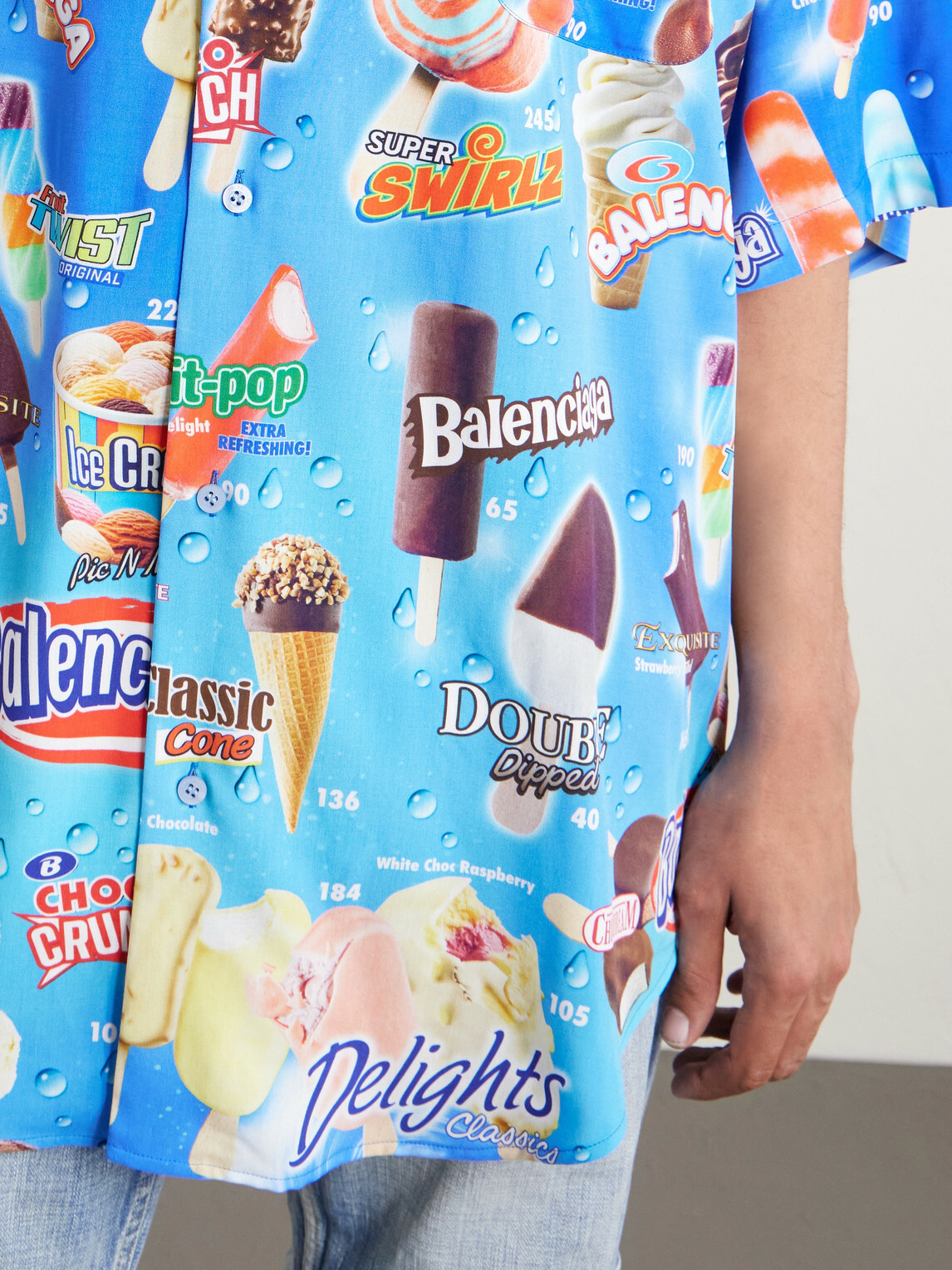Balenciaga - Sweet Treat Minimal Oversized Printed Poplin Shirt - Blue