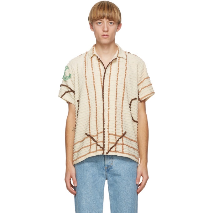 Photo: Bode Off-White Chenille One Of A Kind Short Sleeve Shirt