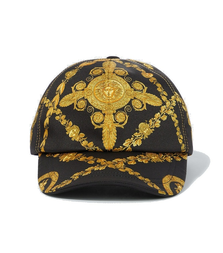 Photo: Versace Maschera Baroque satin baseball cap