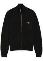 Versace Zip-through Cotton and Cashmere-blend Jumper Black