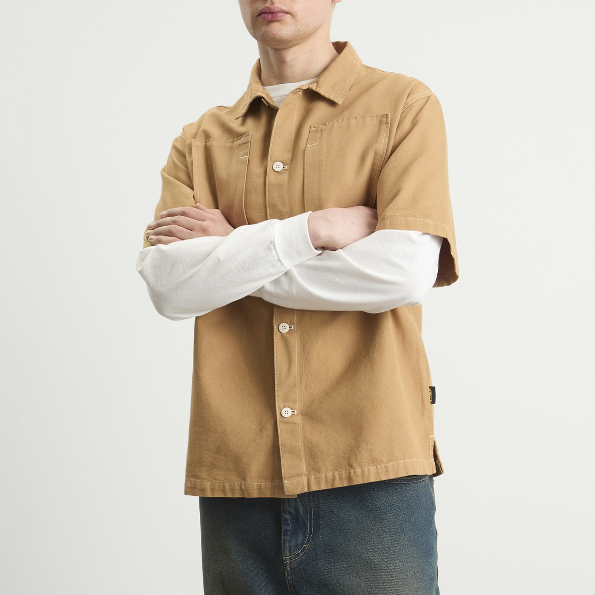 Stan Ray Men's Short Sleeve Painter Shirt in Apple Cinnamon Canvas
