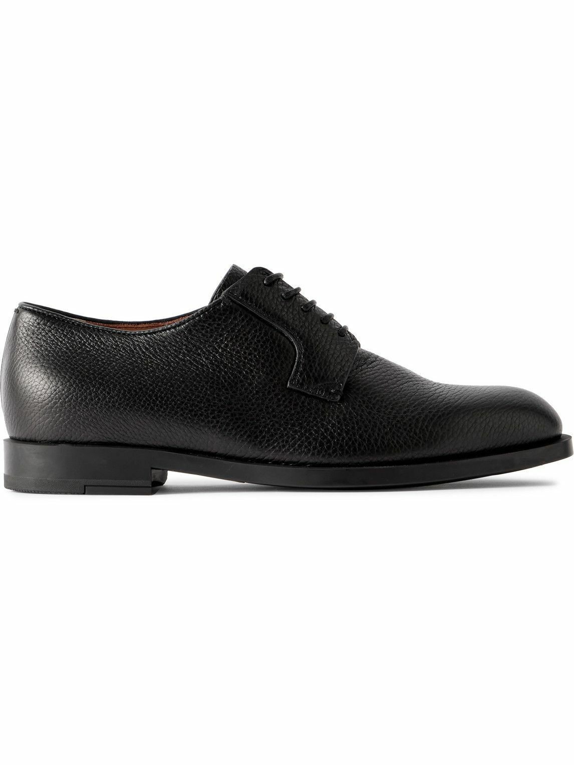Zegna - New Classic Flex Full-Grain Leather Derby Shoes - Black