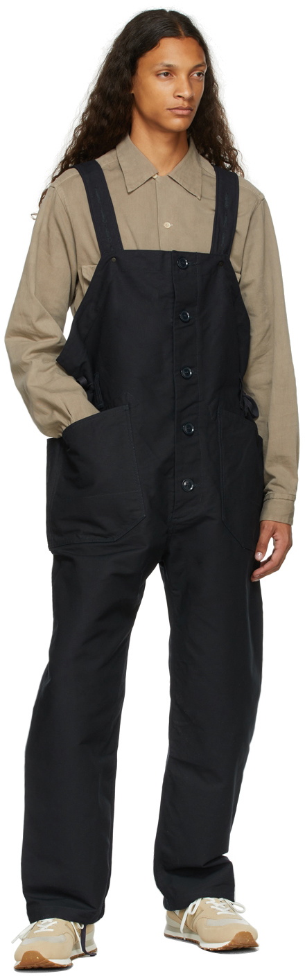 Engineered Garments Navy Cotton Waders Jumpsuit Engineered Garments