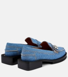 Ganni - Embellished denim loafers