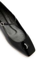 Aeyde Uma Patent Leather Mary Jane Flats Black