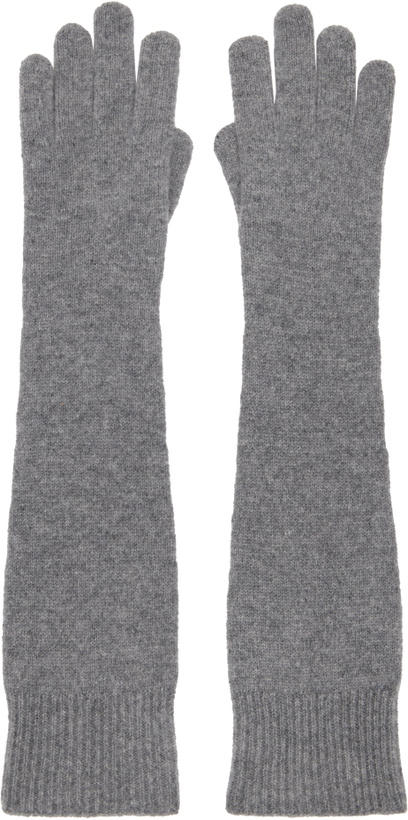 Photo: TOTEME Gray Long Knit Gloves