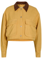 Free People Martha Cropped Cotton-twill Jacket Yellow