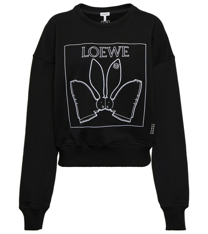 Photo: Loewe - Embroidered cotton jersey sweatshirt