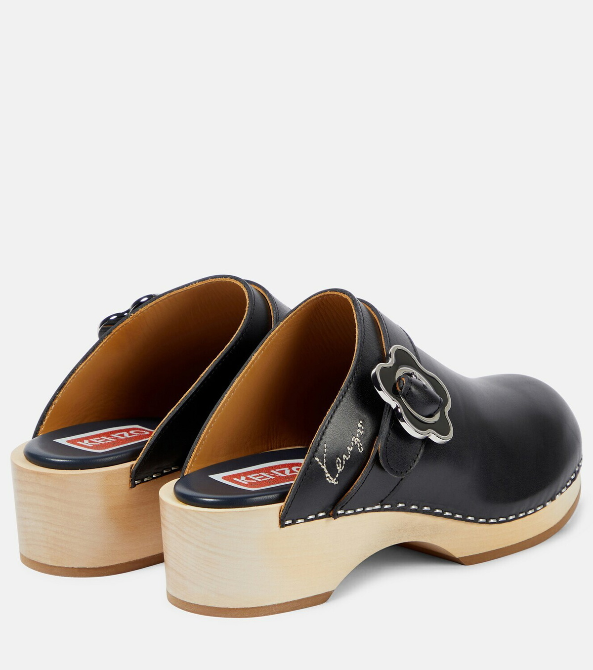 Kenzo Buckle-detail leather clogs Kenzo