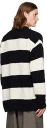 Dries Van Noten Black & White Stripe Cardigan