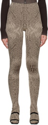 Anne Isabella Brown & Beige Jacquard Socks