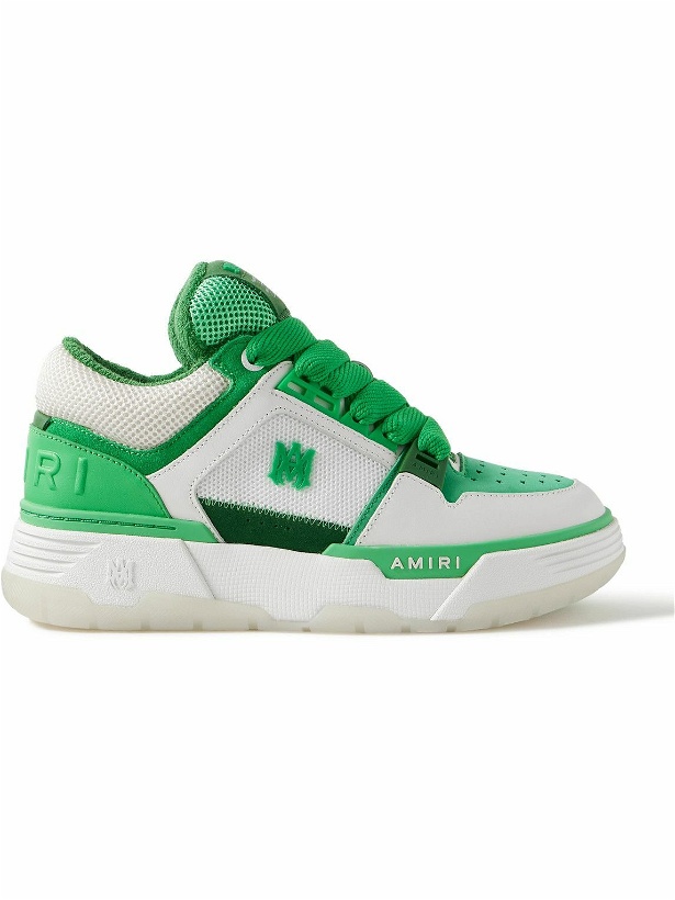 Photo: AMIRI - MA-1 Mesh, Leather and Suede Sneakers - White