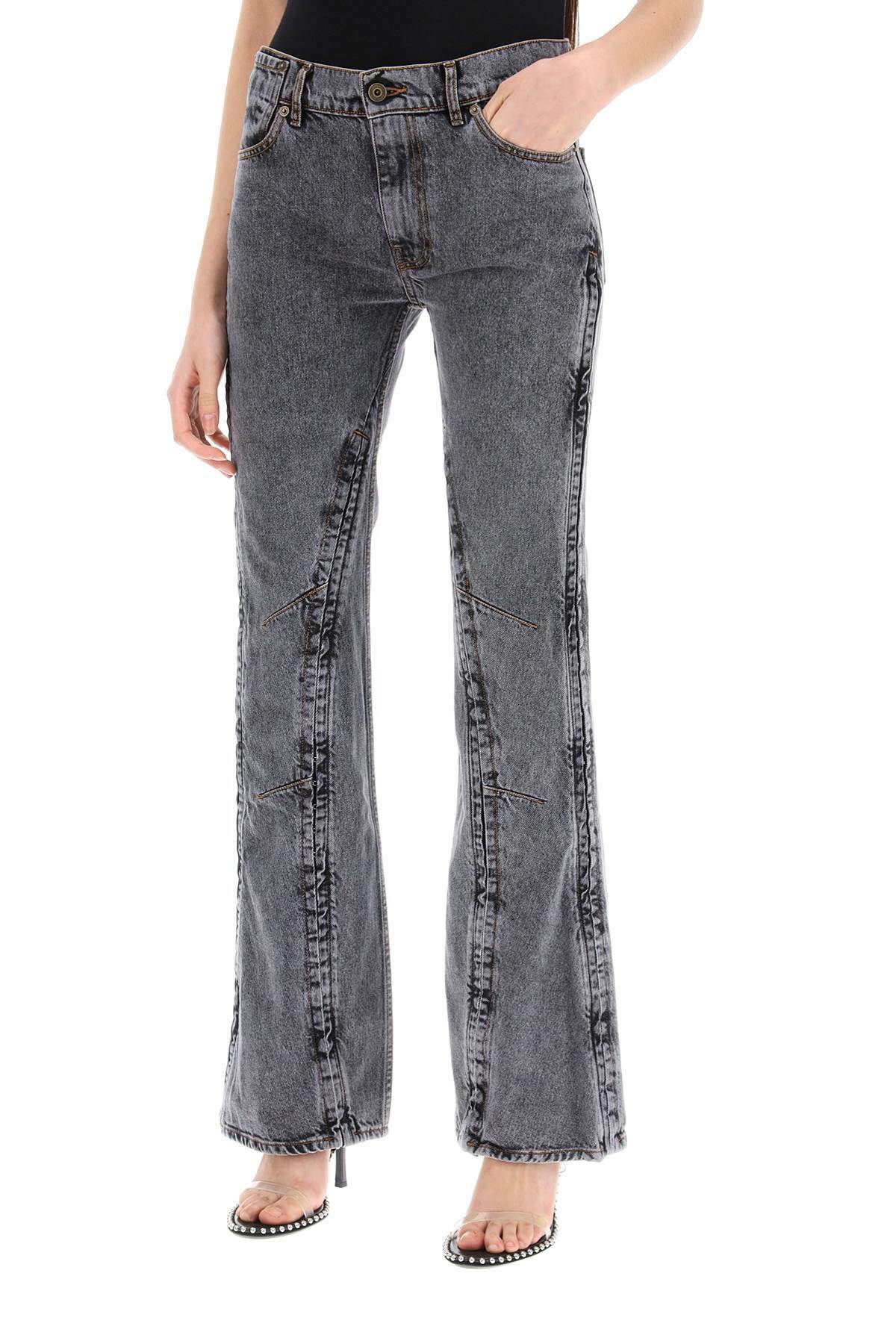 Y PROJECT hook-and-eye flared jeans Black Y/Project