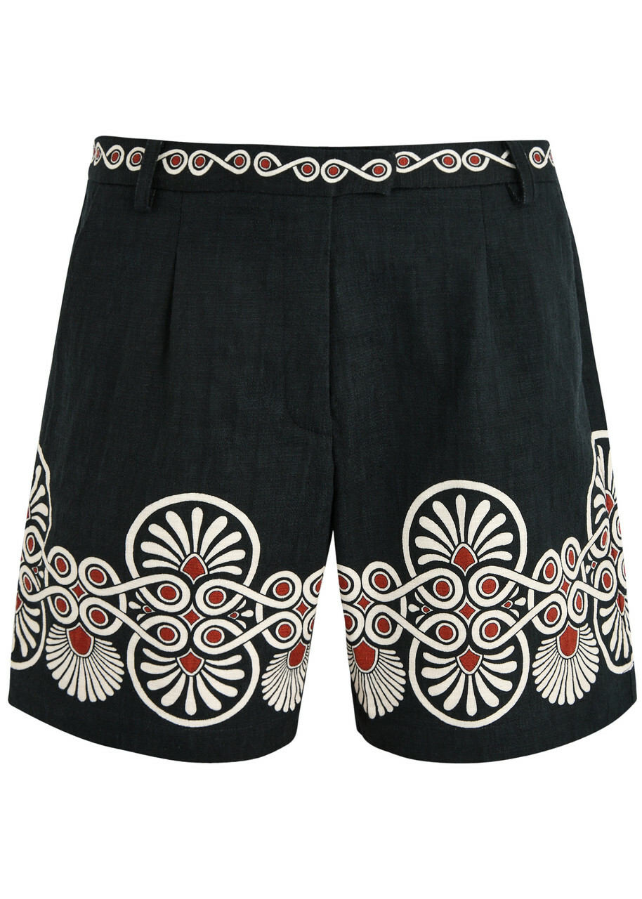 LA Double J Boyfriend Printed Woven Cotton Shorts Multicoloured