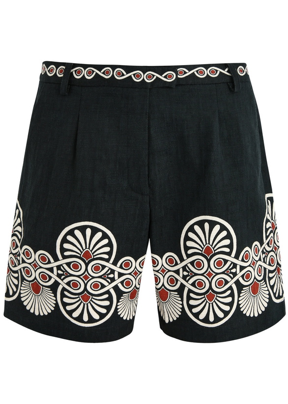 Photo: LA Double J Boyfriend Printed Woven Cotton Shorts Multicoloured