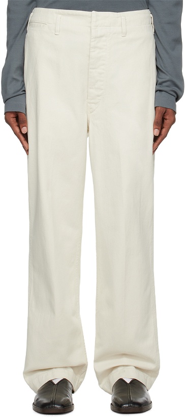 Photo: LEMAIRE White Maxi Trousers