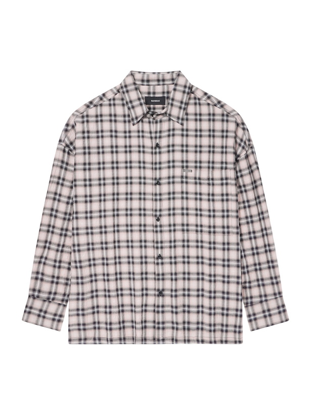 Photo: NAHMIAS - Checked Cotton-Blend Seersucker Shirt - Neutrals