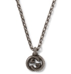 Gucci - Engraved Burnished Sterling Silver Necklace - Silver