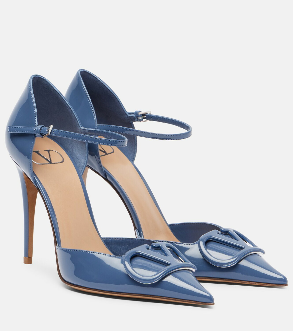 Valentino Garavani D'Orsay VLogo patent leather pumps