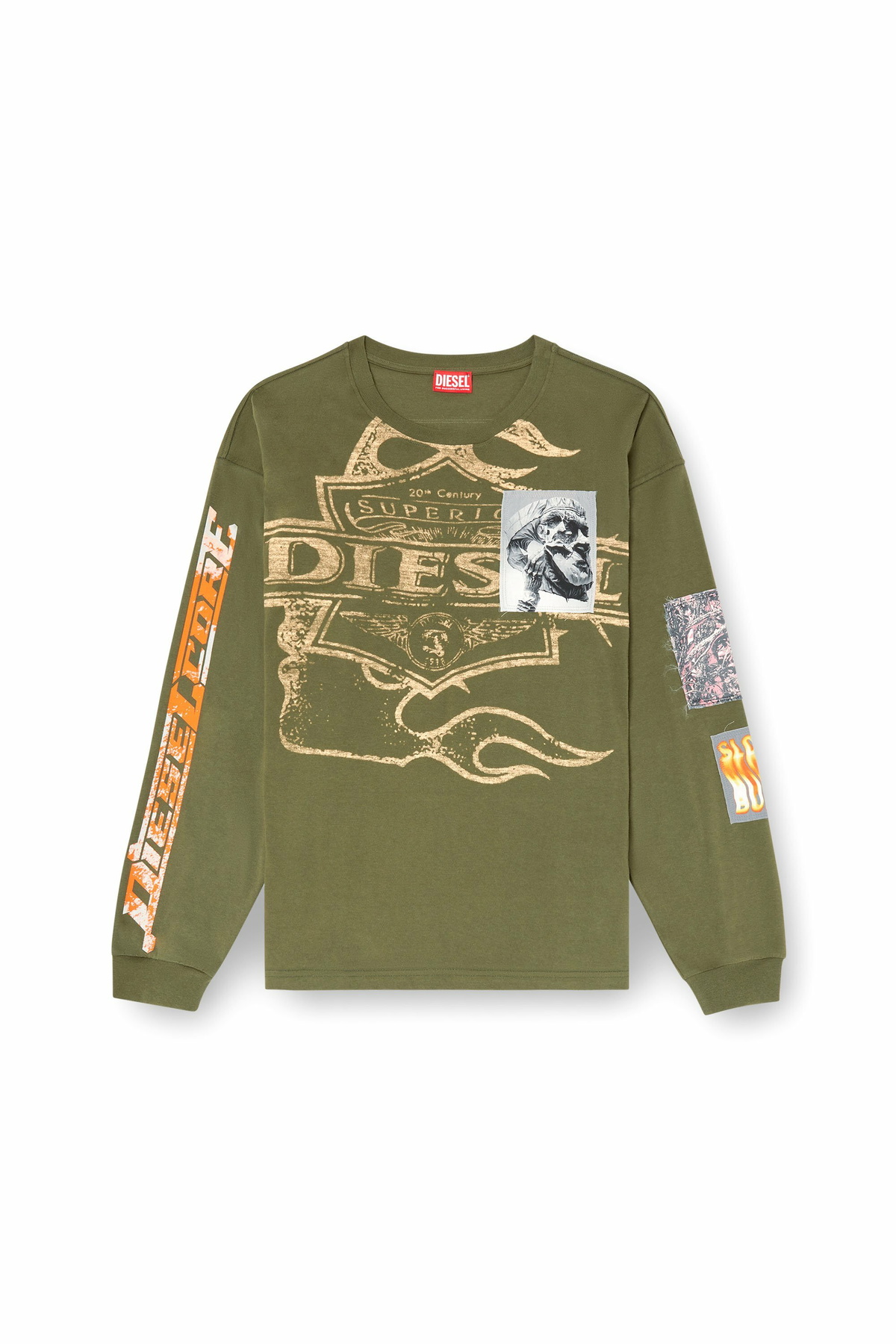 トップス DIESEL Long-sleeve T-shirt Diesel Long-sleeve T-shirt with graphic patches - T-Shirts Mens in