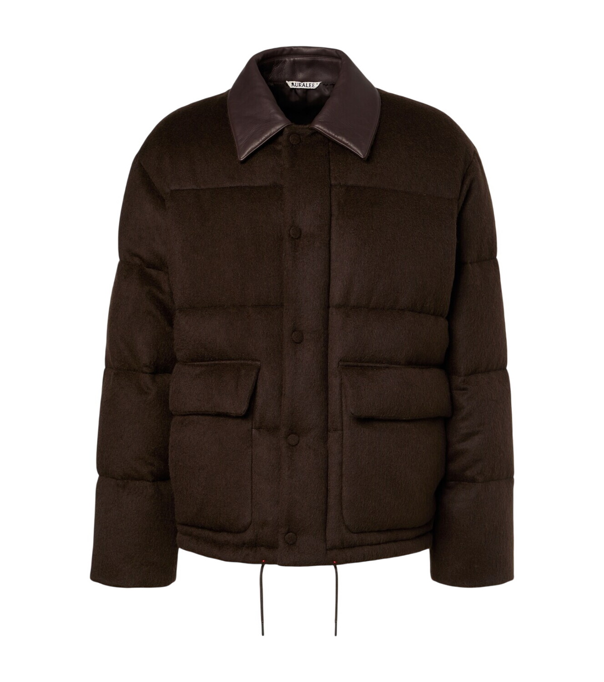 Auralee Corduroy-trimmed wool tweed blouson jacket Auralee