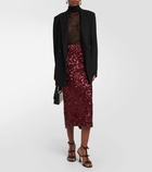 Rotate Birger Christensen Sequined midi skirt