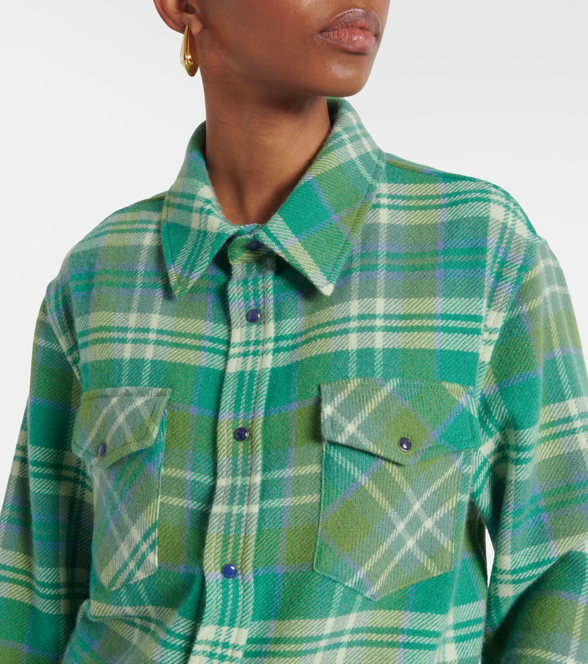 God's True Cashmere Hero plaid cashmere shirt