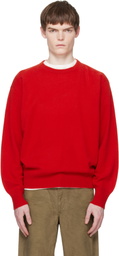 stein Red Pure Cashmere Knit Crew Neck LS Sweater
