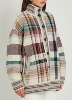 Missoni Checked Wool-blend Cardigan White And Red