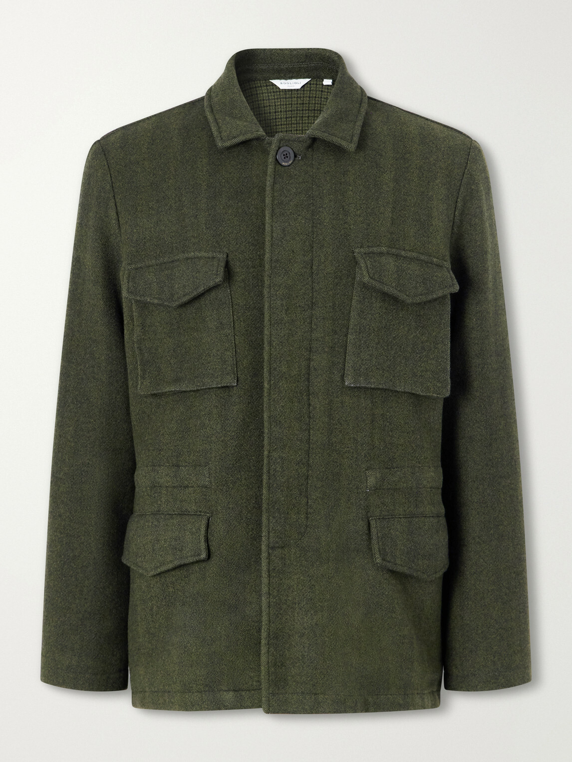 Boglioli - Herringbone Wool-Twill Overshirt - Green