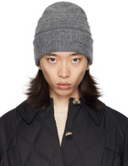 GANNI Gray Soft Wool Beanie