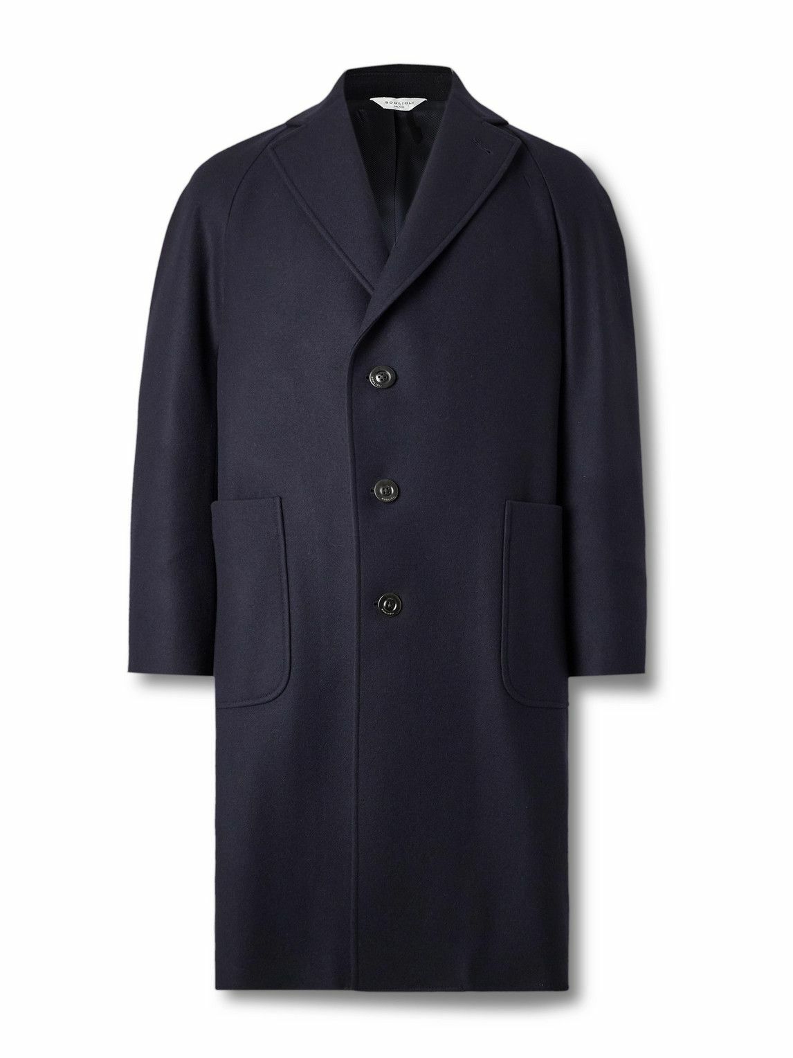 Boglioli - Checked Virgin Wool and Cashmere-Blend Overcoat - Blue