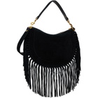 Isabel Marant Black Oskan Soft Zip Fringes Bag