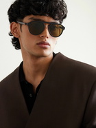 Fendi - Diagonal Aviator-Style Acetate and Silver-Tone Sunglasses