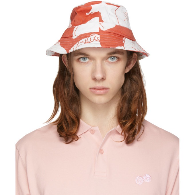 Photo: Band of Outsiders Red and White Hawaiian Bucket Hat
