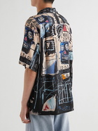 Wacko Maria - Jean-Michel Basquiat Camp-Collar Printed Woven Shirt - Black