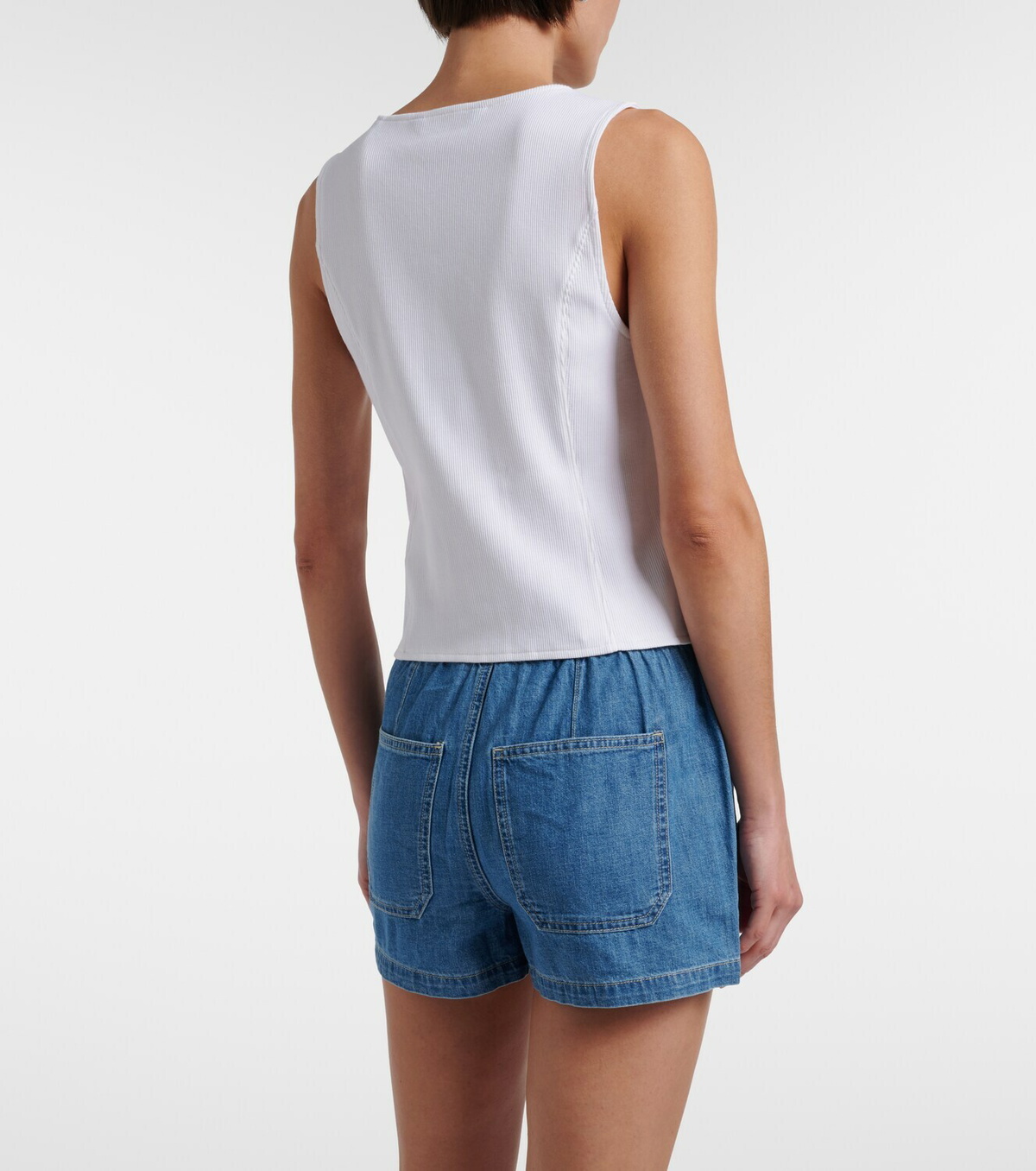 Veronica Beard Quenby ribbed-knit cotton-blend top